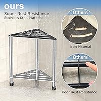 LarFaFa Stainless Steel Shower Stool with Storage Shelf — image 5