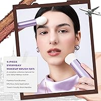 Jessup 4-Piece Face Kabuki Brush Set - Purple T517 — image 2