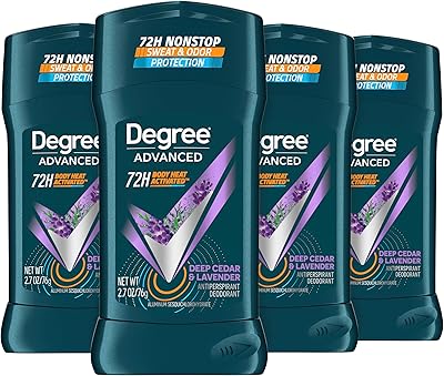 Degree Men Antiperspirant Deodorant Stick Deep Cedar & Lavender 4 Count 72-Hour Protection