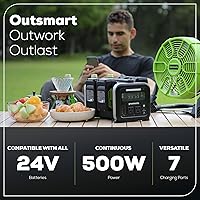 Greenworks 500W 24V Portable Power Inverter with 4 Batteries — image 3