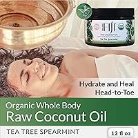 Organic Fiji Raw Cold Pressed Coconut Oil Tea Tree Spearmint 12oz — image 4