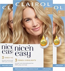 Clairol Nice'n Easy Permanent Hair Dye 9 Light Blonde, 3 Count Review