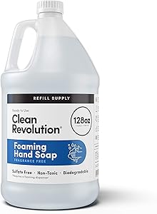 Clean Revolution Foaming Hand Soap Refill, 128 Fl Oz, Fragrance Free Review