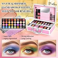 YBUETE Beginner Makeup Kit for Teen with Pink Cosmetic Case — image 3