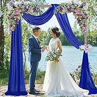 FUHSY Wedding Arch Draping Fabric Blue 29″x20FT 2 Panels — image 1