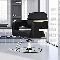 Diophros Barber Chair Black Hydraulic Salon Chair — image 2