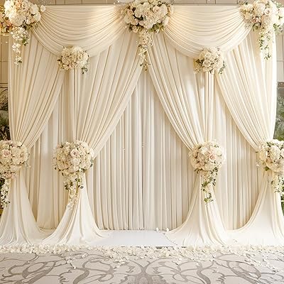 Tao-Ge Champagne 20ft x 15ft Wrinkle-Free Backdrop Curtain