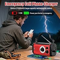 Givoust 37000mWh Hand Crank Emergency Radio — image 3