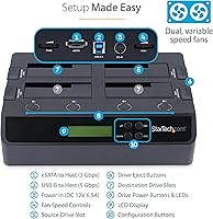 StarTech.com SATDOCK4U3RE 4-Bay Hard Drive Duplicator and Eraser — image 4