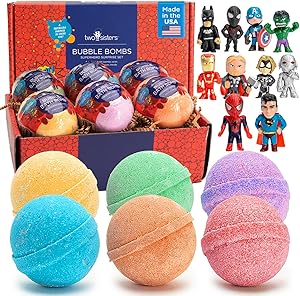 Two Sisters Superhero Bath Bombs for Kids (6 Pack)