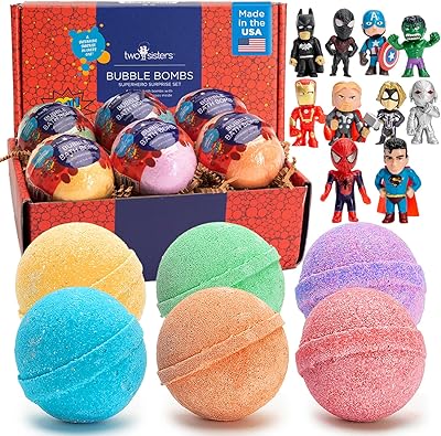 Two Sisters Superhero Bath Bombs for Kids (6 Pack)