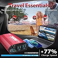 Giandel PS-300B 300W Pure Sine Wave Power Inverter with PD30W USB-C and QC 3.0 Ports — image 3