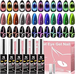 noirwhite Cat Eye Gel Nail Polish 12 Colors 9D Chameleon Magnetic Set 7ml Review