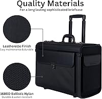 Alpine Swiss Rolling 17″ Laptop Briefcase on Wheels — image 7