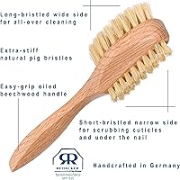 Redecker Natural Pig Bristle Nail Brush with Oiled Beechwood Handle, 6-3/4-Inches — image 6