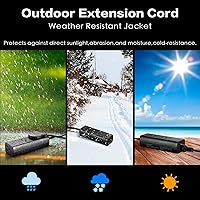 MELAUDI Outdoor Power Strip 50FT Extension Cord — image 3