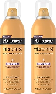 Neutrogena Micromist Airbrush Sunless Tanning Spray, Deep Intensity, 5.3oz (Pack of 2)