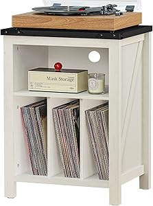 Joaxswe Record Player Stand with Vinyl Record Storage