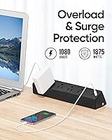 TenTrend Desk Clamp Surge Protector with 10 FT Extension Cord — image 3