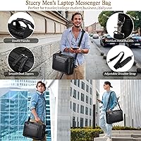 STUERY Faux Leather Messenger Bag for Men 17-17.3 Inch — image 8
