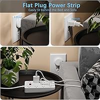 HUNIAN 10 Ft Extension Cord Power Strip with 8 Outlets and 6 USB Ports — image 3