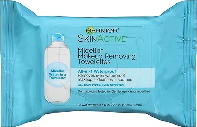 Garnier Micellar Facial Cleanser & Makeup Remover Wipes 25 Count