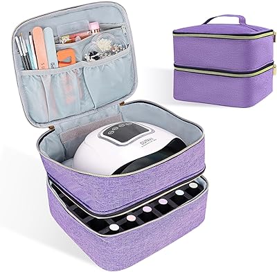 ALSLEA Nail Polish Organizer 30-Bottle Storage Case (Purple)