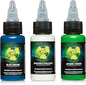 Millennium Mom's Nuclear UV Blacklight Tattoo Ink - 0.5oz Set C Review