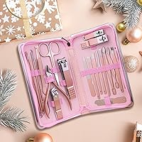 UMEINAC TECH Professional Manicure Set - 21 in 1 Nail Care Kit, Pink — image 7