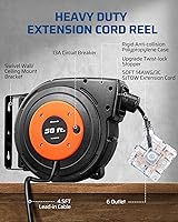 DEWENWILS 50FT Retractable Extension Cord Reel with 6 Outlets — image 5