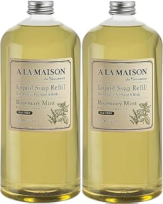 A LA MAISON Rosemary Mint Liquid Hand Soap Refill, 33.8 oz (2 Pack)