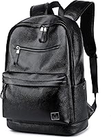weiatas Black Leather Laptop Backpack — image 1