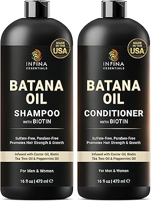 INFINA ESSENTIALS Batana Oil Shampoo and Conditioner Set - 16 fl oz Each