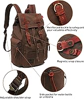 HuaChen Vintage Canvas Backpack M32 Coffee L — image 4