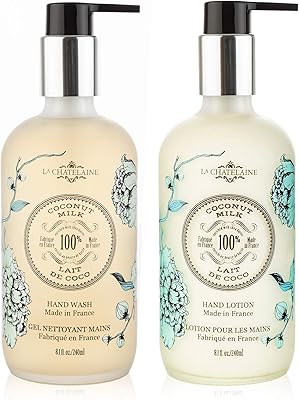 La Chatelaine Hand Wash & Lotion Set, Coconut Milk - 2 x 8.1 oz