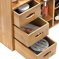 Coloch Bamboo Makeup Organizer with Drawers — image 4