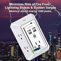 QINLIANF 3-Sided Outlet Extender with Night Light — image 5