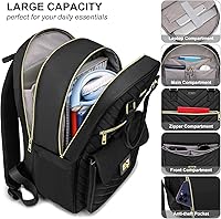 RJEU School Backpack Aesthetic for Teen Girls with USB Port, Black — image 2