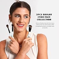 Jessup Face Makeup Brushes Set T503 - 3pcs Blue — image 2