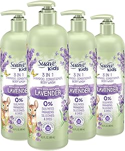Suave Kids Natural Lavender 3-in-1 Shampoo, Conditioner & Body Wash, 16.5oz (Pack of 4) Review