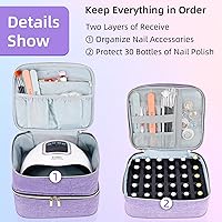 ALSLEA Nail Polish Organizer 30-Bottle Storage Case (Purple) — image 3