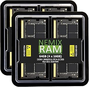 NEMIX RAM 64GB (4x16GB) DDR4 2666MHz SODIMM Laptop Memory Kit