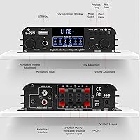 okanemoqi S288 1200W 4-Channel Bluetooth Audio Amplifier — image 3
