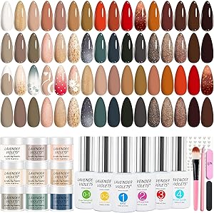 Lavender Violets 94 PCS Dip Powder Nail Kit Starter - Absolute Autumn