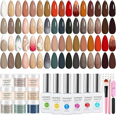 Lavender Violets 94 PCS Dip Powder Nail Kit Starter - Absolute Autumn