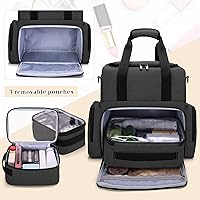 BAFASO 2 Layers Large Travel Makeup Bag with 3 Inner Removable Pouches — image 2