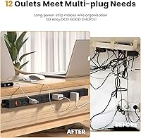 CFMASTER 12-Outlet Long Power Strip Surge Protector — image 4