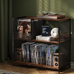 Huxitocan 3-Tier Record Player Stand