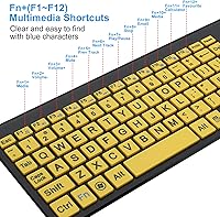 HXMJ Wireless Large Print Keyboard and Mouse Set E68 Yellow — image 4