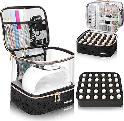 Partreko Clear Nail Polish Organizer with Nail Lamp